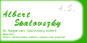 albert spalovszky business card